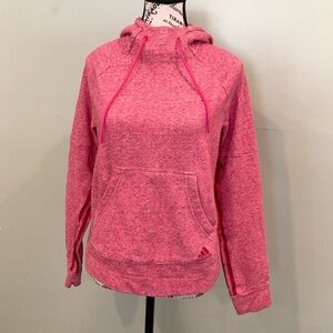 Adidas Women's Medium Heathered Pink Pullover Cotton Athletic Hoodie Sweatshirt